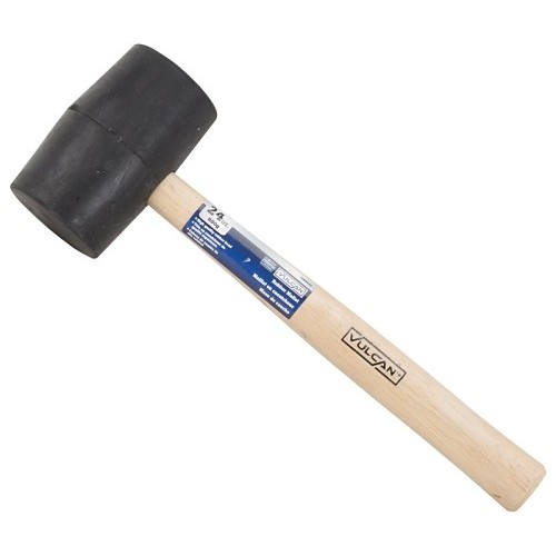 Mallet, 24 oz Head, Rubber Head, Wood Handle