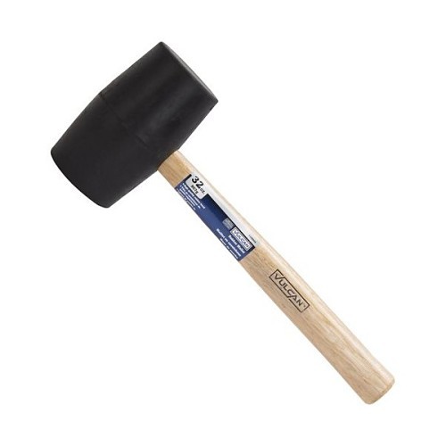 Mallet, 13-1/4 in Overall Length, Double Face, 32 oz Head, Rubber Head, Wood Handle
