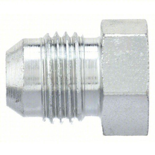 Hydraulic Plug, Straight, 1/4 OD TUBE in Nominal, 7/16-20 JIC Flare, Steel, 37 deg