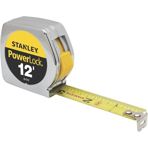 Stanley® Black & Decker 143162 Measuring Tape, 12 ft Blade Length, 1/2 in Blade Width