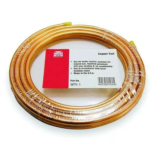 G0793116 Copper Tubing, 1/4 in Outside Dia, Copper