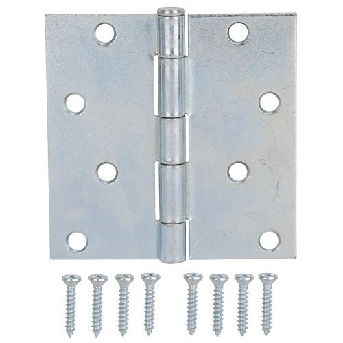 Corner Hinge, 8 Holes per Leaf, 4 in Overall Height, 4 in Overall Width, Square Corner