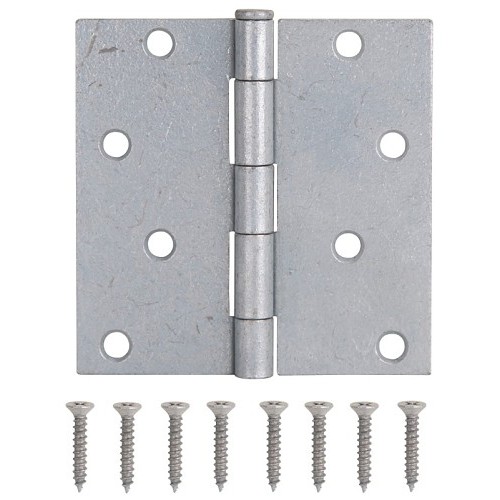 Corner Hinge, 8 Holes per Leaf, 4 in Overall Height, 4 in Overall Width, Square Corner