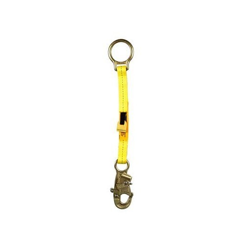 3M™ 1231117 D-Ring Extension, 310 lb, Polyester Web Lanyard, Zinc Plated Steel Anchor Hook Hardware, Yellow