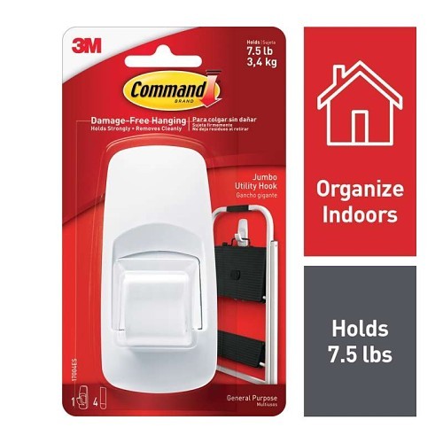 3M™ Command™ 17004 Jumbo Hook, 7.5 lb, Plastic