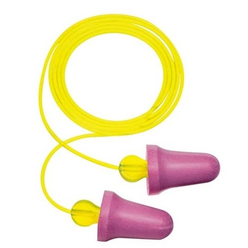 3M™ 247-P2001 Earplug, No-touch Corded, 29 dB Noise Reduction Rating, Push-to-fit foam, Regular, Purple Plug, Purple Cord