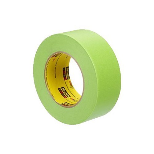 3M™ 26340 Masking Tape, 55 m Length, 48 mm Width, 6.7 mil Thickness, rubber Adhesive, Smooth Crepe Paper Backing, Green