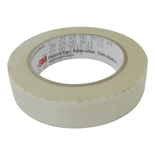 3M™ 27494 Glass Cloth Tape, 36 yd Length, 1 in Width, 7 mil Thickness, Silicone Adhesive, Glass Cloth Backing, White