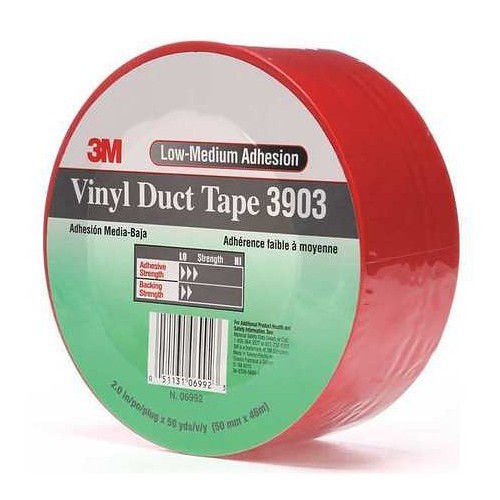 3M™ 3903 Duct Tape, 50 yd Length, 2 in Width, 6.3 mil Thickness, rubber Adhesive, Cloth Backing, Red