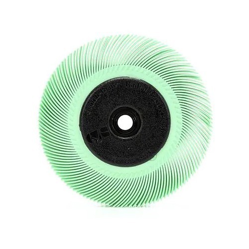 3M™ 3M32178 Radial Bristle Brush, 152.4 mm Brush Dia, 11.113 mm Face Width, 25.4 mm Arbor Hole, 1 μm Grade