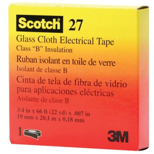 3M™ 500150749 Electrical Tape, 66 ft Length, 3/4 in Width, 7 mil Thickness, Glass Cloth Backing, White