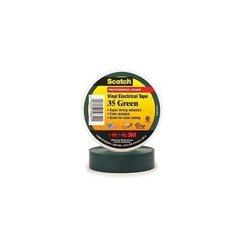 3M™ 54007108511 Glass Cloth Tape, 66 ft Length, 3/4 in Width, 7 mil Thickness, rubber Adhesive, PVC Backing, Green