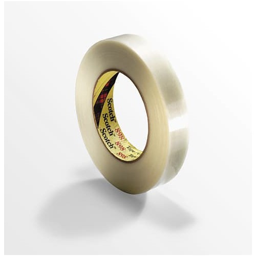 3M™ Tartan™ 7000001229 Filament Tape, 55 m Length, 24 mm Width, 6.6 mil Thickness, Clear