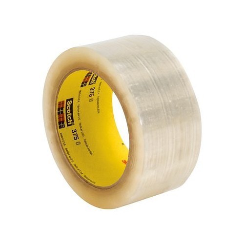 3M™ Scotch® 7000028907 Box Sealing Tape, 50 m Length, 48 mm Width, 2 mil Thickness, Synthetic Rubber Adhesive, Polypropylene Film Backing, Clear