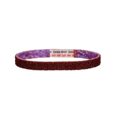 3M™ Scotch-Brite™ 7000121127 Durable Flex Belt, 1/2 in Belt Width, 12 in Belt Length, Medium Grade, Aluminum Oxide Abrasive, Maroon