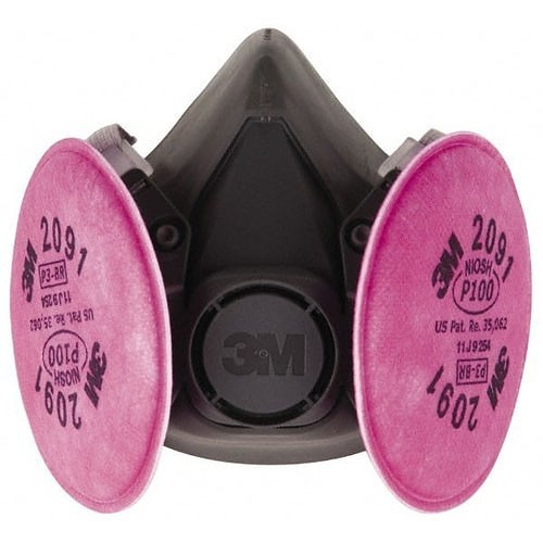 3M™ 7000126164 Respirator, Half Facepiece, Series: 6000 Series, L, Bayonet, Resists: Gas/Vapor