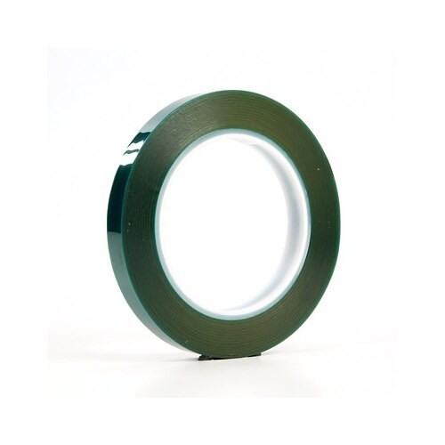 3M™ 70006745221 Masking Tape, 72 yd Length, 1/2 in Width, 2 mil Thickness, Silicone Adhesive, Polyester Backing, Green