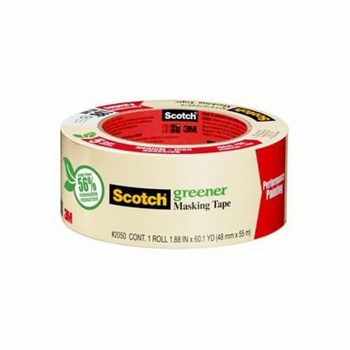 3M™ Scotch® 70009108088 Masking Tape, 55 m Length, 48 mm Width, rubber Adhesive, Crepe paper Backing, Beige