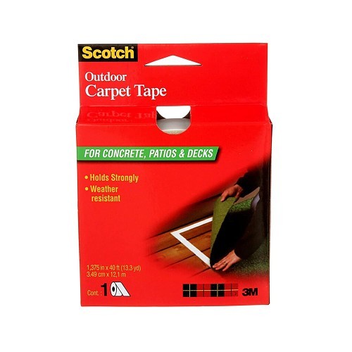 3M™ Scotch® 7010412385 Carpet Tape, 40 ft Length, 1-3/8 in Width, White