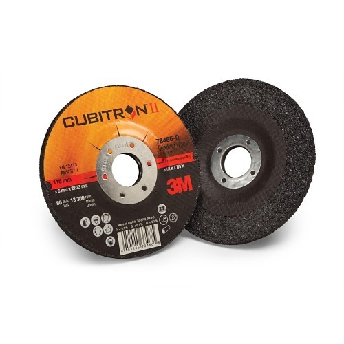 3M™ Cubitron™ 7100086894 Depressed Center Wheel, 4-1/2 in Wheel Dia, 1/4 in Wheel Thickness, 7/8 in Center Hole, 24 Grit, Ceramic Abrasive