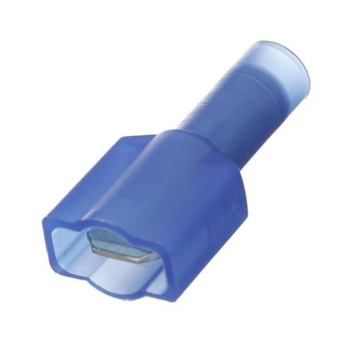 3M™ 72M-250-32-NB Female Disconnect Terminal, 16-14 AWG Conductor, 6.35 mm Tab, Butted Barrel, Nylon, Blue, Yes