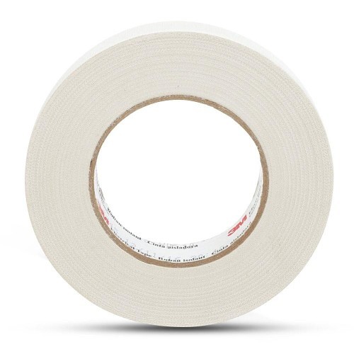 3M™ 80012020352 Electrical Tape, 20 m Length, 12 mm Width, 7 mil Thickness, rubber Adhesive, Glass Cloth Backing, White