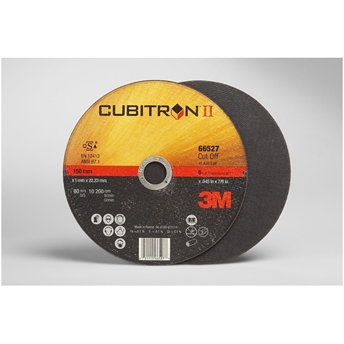 3M™ Cubitron™ II 7100098146 Cut-Off Wheel, 4.5 in Wheel Diameter, 0.045 in Wheel Thickness, 7/8 in Center Hole, 60 Grit, Ceramic Grain Abrasive