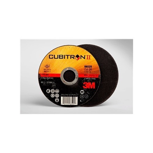 3M Cubitron™ 00051115665257 Cut-Off Wheel, 4-1/2 in Wheel Dia, 0.045 in Wheel Thickness, 7/8 in Center Hole, 36 Grit, Ceramic Abrasive