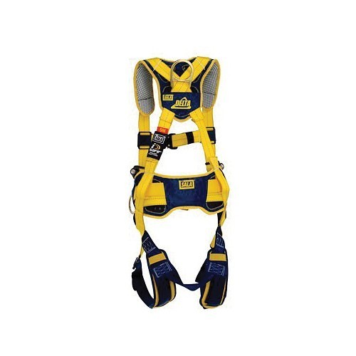 3M Delta DBI-SALA 1100787 Harness, Comfort Construction Style Positioning, L, 420 lb Load, Aluminum Strap, Quick Connect Leg Strap Buckle, Quick Connect Chest Strap Buckle, None Shoulder Strap Buckle, Zinc Plated Steel Hardware, Yellow