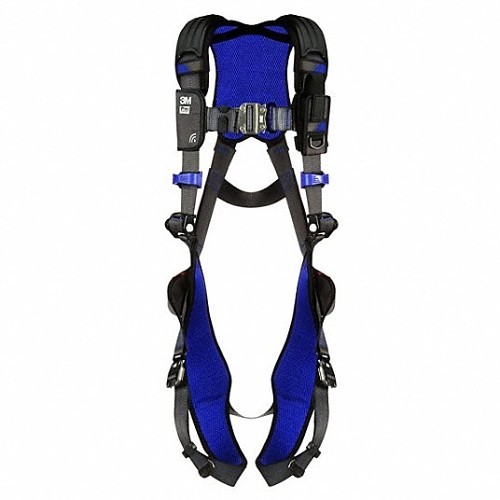 3M 1113007 Safety Harness, Comfort Vest, L, 420 lb Load, Polyester Strap, Quick Connect Leg Strap Buckle, Quick Connect Chest Strap Buckle, Steel Hardware, Gray