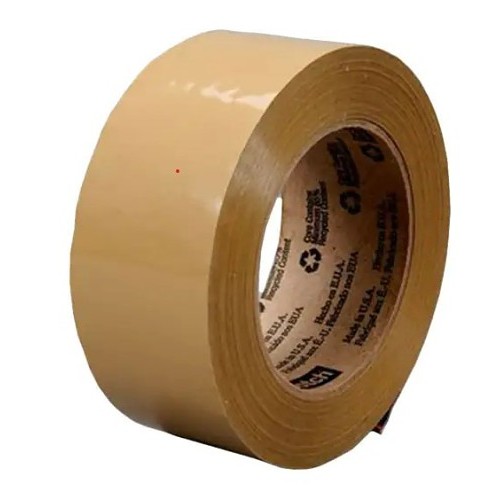 3M Scotch® 131261 Box Sealing Tape, 50 m Length, 48 mm Width, Synthetic Rubber Adhesive, Polypropylene Film Backing