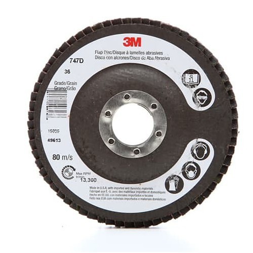 3M 3M49616 Flap Disc, 4-1/2 in Disc Dia, 7/8 in Center Hole, 80 Grit, Medium Grade, Ceramic Abrasive, Type 27 Disc