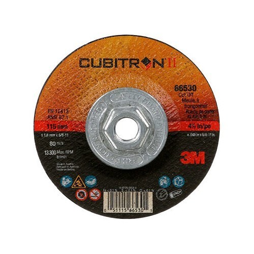 3M 7100245010 Cut-Off Wheel, 4-1/2 in Wheel Dia, 0.045 in Wheel Thickness, 60 Grit, Precision Shaped Ceramic Abrasive