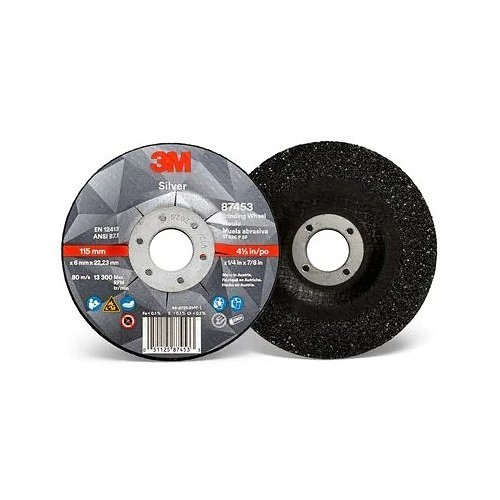 3M 87453 Grinding Wheel, 4-1/2 in Wheel Dia, 1/4 in Wheel Thickness, 7/8 in Center Hole, 36 Grit, Ceramic Abrasive