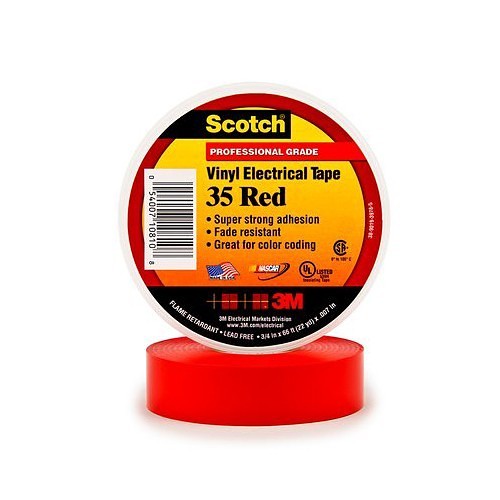 3M™ Scotch® ORG6784540 Electrical Tape, 66 ft Length, 3/4 in Width, 7 mil Thickness, rubber Adhesive, PVC Backing, Red