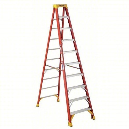 Step Ladder, 10 ft Ladder Height, 300 lb Load, Fiberglass