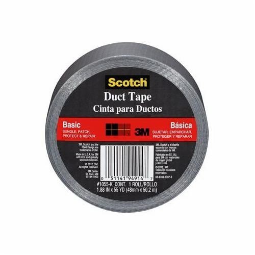 3M™ 695955 Duct Tape, 60 yd Length, 2 in Width, Cloth Backing, Silver