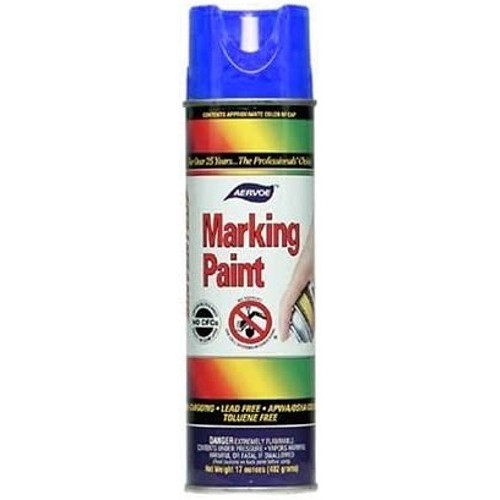 Aervoe® 6355 Marking Paint, 20 oz, Opaque Liquid, Dark Blue, 18 sq-ft Coverage, 20 hr Curing