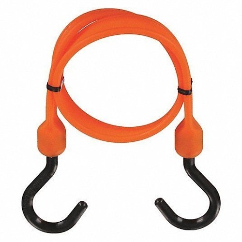 Tiedown Bungee Cord With Hooks, Rubber, 24 in L