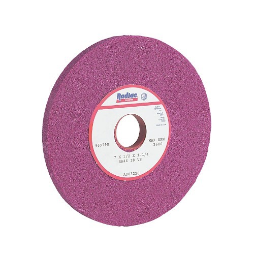 Radiac® 34078499 Surface Grinding Wheel, 8 in Dia x 3/4 in THK, 1-1/4 in Center Hole, 46 Grit, Medium Grade, Aluminum Oxide Abrasive