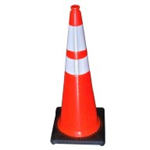 Traffic Cone, 36 in Height, Fluorescent Orange Cone, PVC Cone