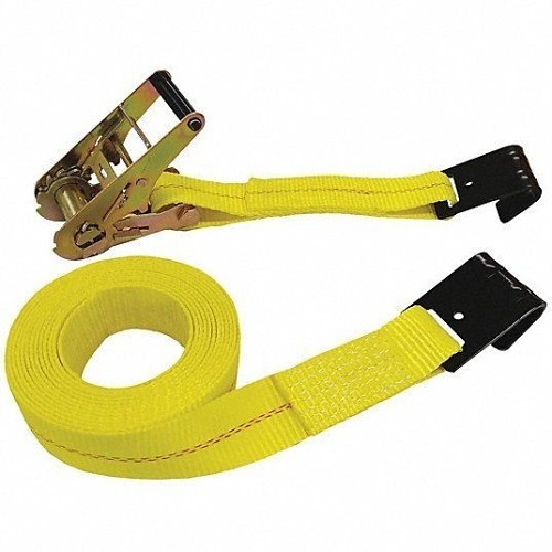 Tiedown Ratchet Strap With Flat Hooks, Specifications: 2 in x 27 ft, 3300 lb