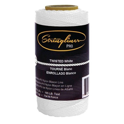 Twine, Nylon, White, #18 Dia, 165 lb Length per Pound