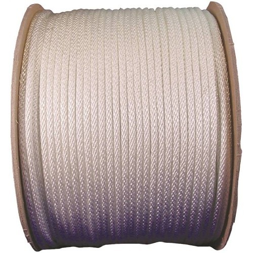 Rope, 3/8 in Dia, 125 ft Length, White, Nylon