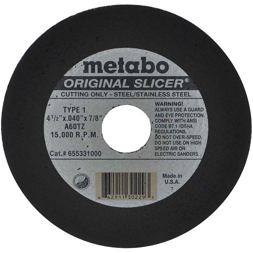 metabo® MET55999 Original Slicer Cutting Wheel, 6 in Wheel Dia, 0.04 in Wheel Thickness, 3/8 in Center Hole, Aluminum Oxide Abrasive