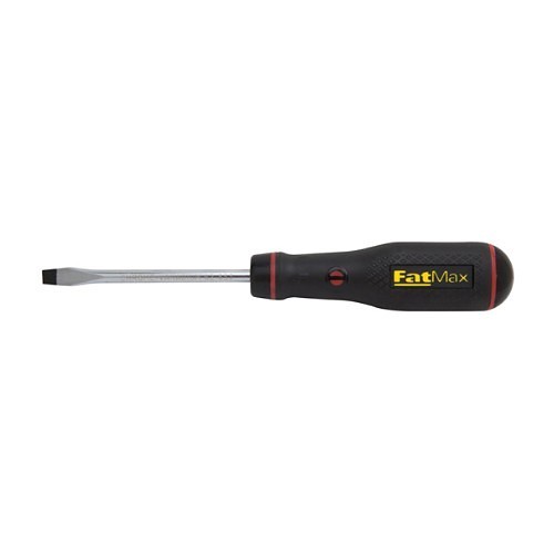 Screwdriver, Slotted Point, 1/4 in Point, 9 in Overall Length, Nylon/Rubber Grip Handle