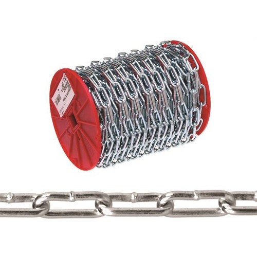 Coil Chain, Straight Link, #2/0 Trade, 40 ft Length, 520 lb Load