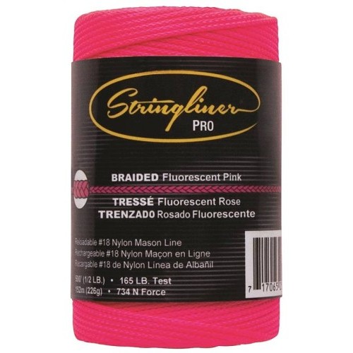 Twine, Nylon, Neon Pink, #18 Dia, 165 lb Length per Pound