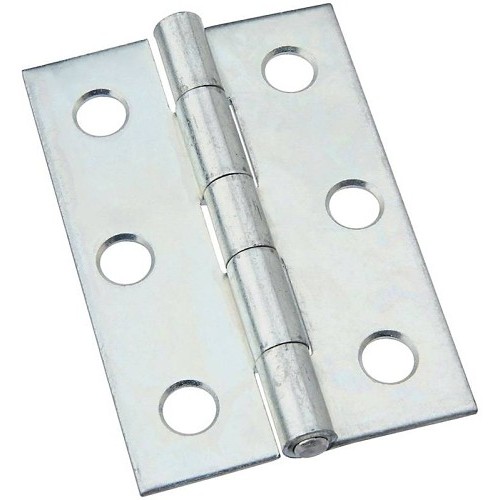 Corner Hinge, 6 Holes per Leaf, 2-1/2 in Overall Height, 2-1/2 in Overall Width, Square Corner