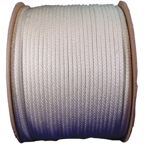 Rope, 1/4 in Dia, 200 ft Length, White, Nylon